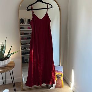 Silk reformation slip dress